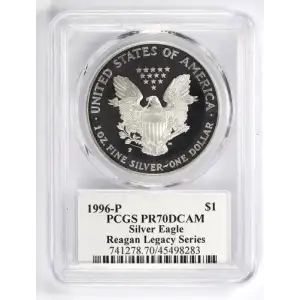 1996-P $1 Silver Eagle Ashley Reagan, DCAM