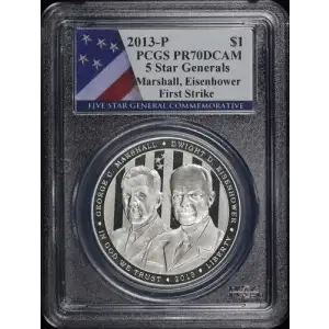 2013-P $1 5 Star Generals Marshall, Eisenhower - First Strike, DCAM