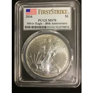 2016 $1 Silver Eagle Silver Eagle - 30th Anniversary First Strike First Strike