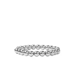silver 8 mm metal beaded stretch bracelet - Marlyn Schiff 