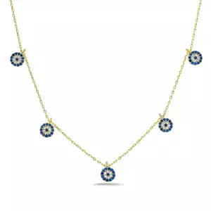 Stationed Evil Eye Necklace