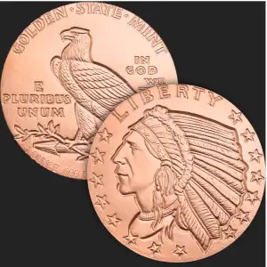 1 oz Copper Incuse Indian GSM