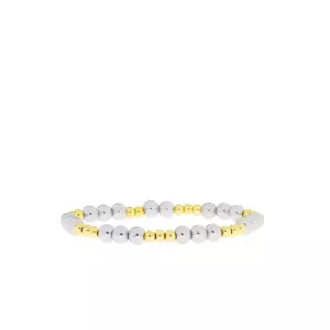 gold/silver patterned ball bracelet (6mmX4mm) - Marlyn Schiff 