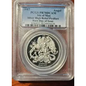 2017 Angel Silver High Relief Piedfort First Day of Issue, DCAM