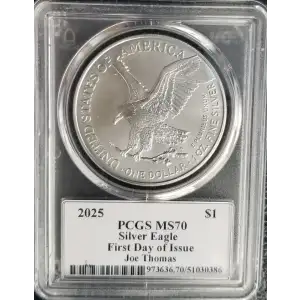 2025 $1 Silver Eagle First Day of Issue  Cleveland Angry Eagle