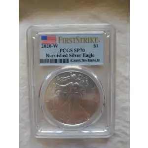 2020-W $1 Burnished Silver Eagle First Day of Issue