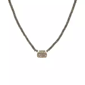 Pyrite-Stone stretch w/small dog tag - Marlyn Schiff 