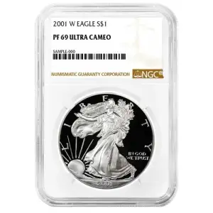 2001 W Eagle S$1 PF69UC White NGC