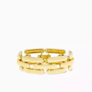 Gold Oversized panther link chain bracelet  - Marlyn Schiff 