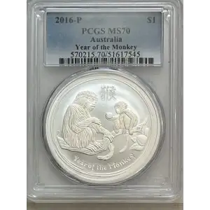 2016-P $1 Year of the Monkey Ag