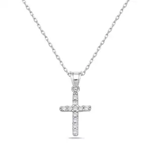 Christina Cross Necklace Rhodium Plated