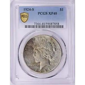 1924 - S - PCGS - XF40 - $1 Peace