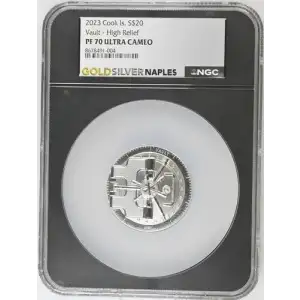2023 Cook Is. Vault - High Relief S$20 Grade PF 70 ULTRA CAMEO