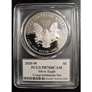 2020-W  $1 Silver Eagle Congratulations Set FS Cleveland Native American , DCAM