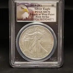 2014-(W) $1 Silver Eagle Struck at West Point First Strike