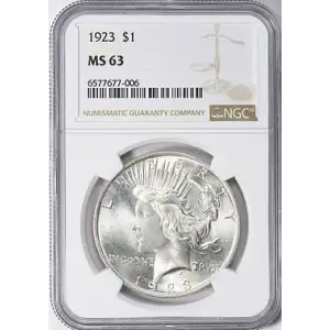 1923 NGC MS63 $1 PEACE