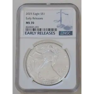 2025 1oz Silver Eagle S$1 - Early Releases - MS70 -NGC