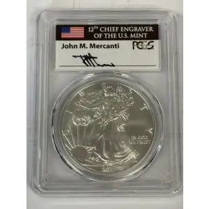 2017-W $1 Burnished Silver Eagle Mercanti Signature