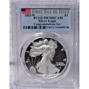 2023-W $1 Silver Eagle Congratulations Set, DCAM