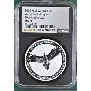 2024 P125 Australia Wedge-Tailed Eagle 10th Anniversary S$1 MS70 JSC5