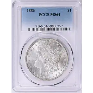1886 - P - PCGS - MS64 - $1 Silver Eagle