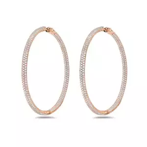 Jasmine/ Sterling silver Rose tone hoops