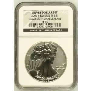2006 P 20TH ANNIVERSARY SILVER DOLLAR SET OFFICIAL US MINT SET (2)