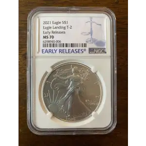 2021 Eagle S$1 - Silver Eagle Landing T-2 - Early Releases - MS70 - NGC