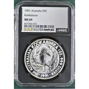 1991 Australia Kookaburra S$5 MS 69