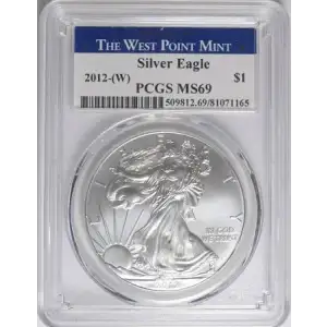 2012 (W) EAGLE S$1 MS70 STRUCK AT WEST POINT PCGS MS 69