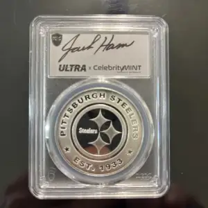 (2025) 1oz Rnd NFL-Pittsburgh Steelers Base .999 Ag Ultra Jack Ham Jack Ham