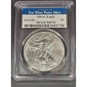 2013 (W) SILVER EAGLE PCGS MS 70