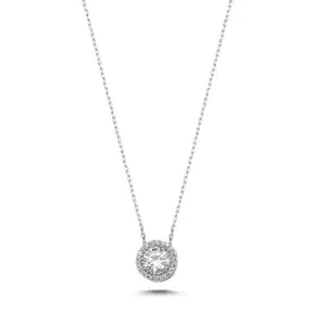  White halo necklace