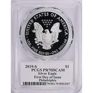 2019 S SILVER EAGLE PR70DCAM [B-9]