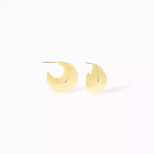 Gold Chunky Tapered Post Hoop - Marlyn Schiff 