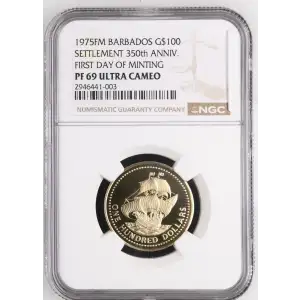 1975FM SETTLEMENT 350th ANNIV. FIRST DAY OF MINTING ULTRA CAMEO (2)