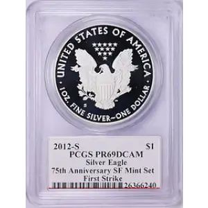 2012 - S - PCGS - PR69DCAM - $1 Silver Eagle
