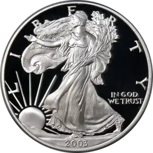 2003-W $1 Silver Eagle Cameron Reagan, DCAM