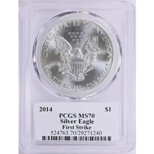 2014 - $1 Silver Eagle Dollar - PCGS MS70 - First Strike