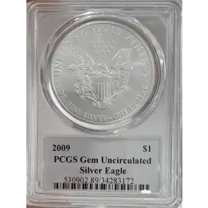 2009 $1 Silver Eagle Mercanti Flag Signature