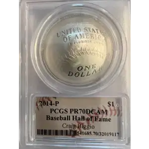 2014-P $1 Baseball Hall of Fame Craig Biggio, DCAM