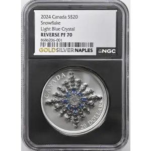 2024 Canada - Snowflake - Light Blue Crystal - Reverse Pf 70
