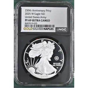 2025 W Silver Eagle - United states Army - PF 69 UC