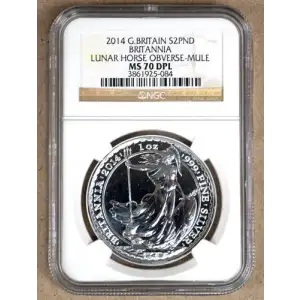 2014 BRITANNIA LUNAR HORSE OBVERSE-MULE PL