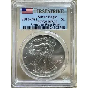 2012-(W) $1 Silver Eagle Struck at West Point First Strike