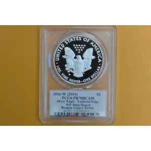 2016-W (2019) $1 Silver Eagle WP Mint Hoard 30th Ann Lettered Edge Reagan #105, DCAM