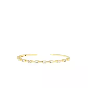 gold & clear crystalized hinge cuff bracelet - Maryln Schiff 