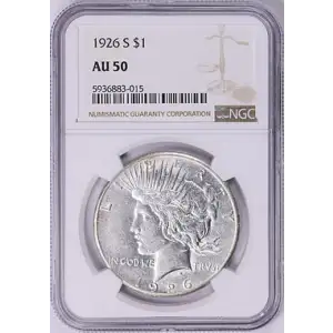 1926 - S - NGC - AU50 - $1 Peace
