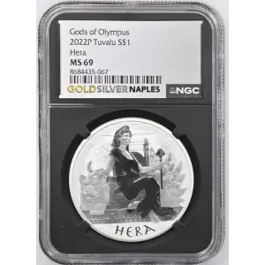 2022p Tuvalu Hera ms 69 1 oz Silver