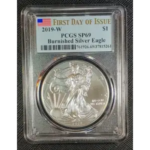 2019-W $1 Burnished Silver Eagle First Day of Issue